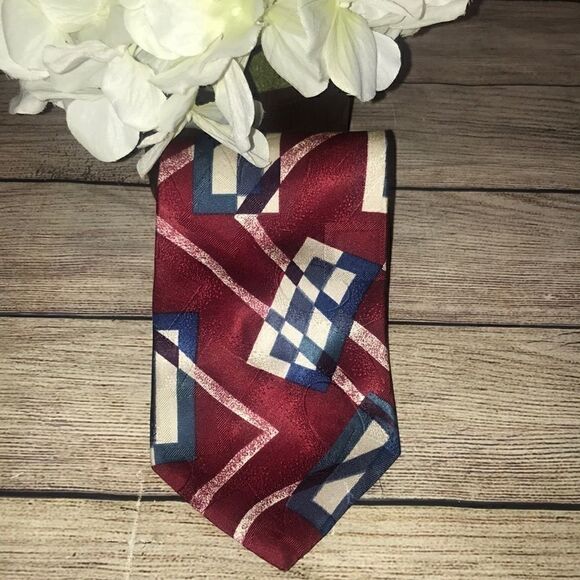 Oscar de la Renta Couture Geometric Silk Tie - Picture 1 of 6